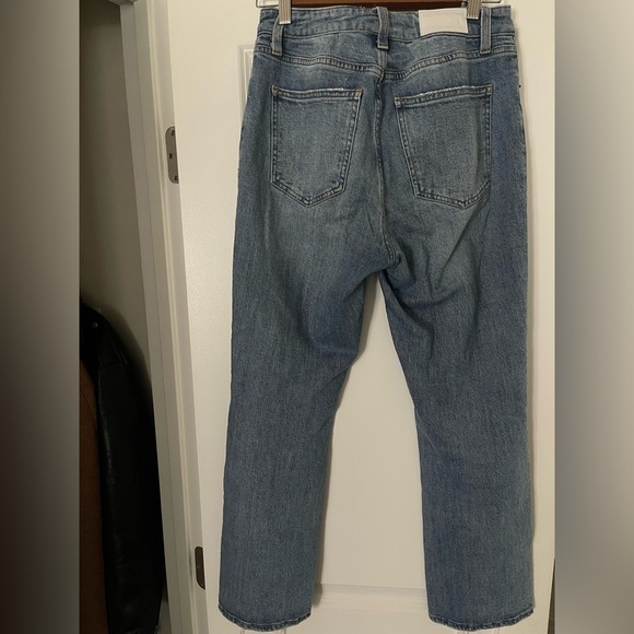 Pistola High Rise Blue Distressed Straight Leg Jeans with Classic Medium Wash 28 - Picture 6 of 9